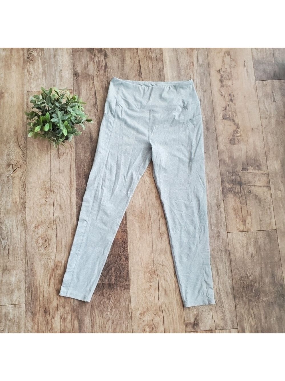 Kyodan Speckled Silver Grey Leggings with Pockets Women's Large